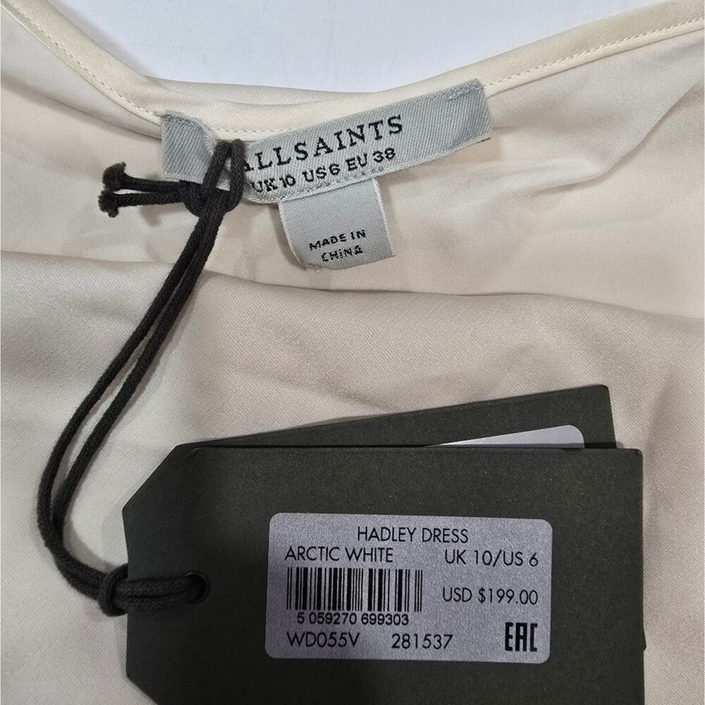 ALLSAINTS Hadley Dress in Arctic White Size 6 - Picture 9 of 14